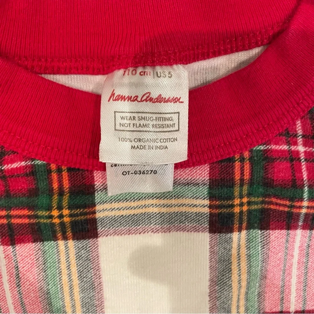 Hanna Andersson HannaJams Long John Pajama Set (Family Holiday Plaid) Size 110 5